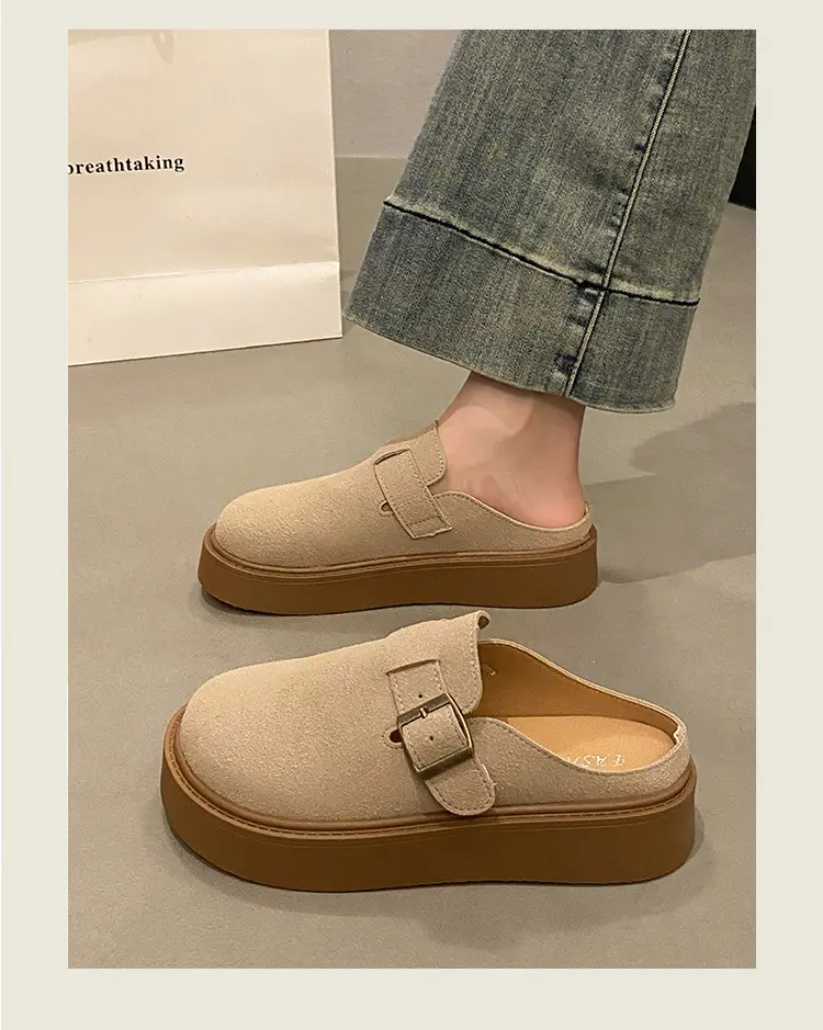 Vintage Brown Buckle Slip-on Shoes for Women 2024 — feature 8