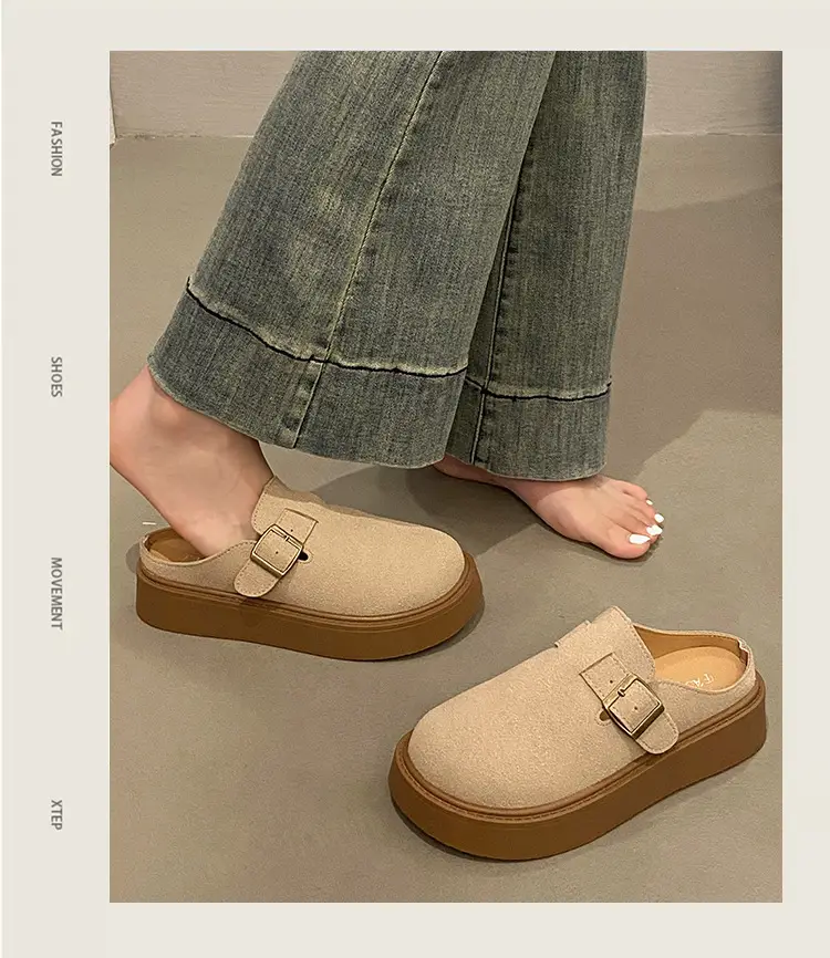Vintage Brown Buckle Slip-on Shoes for Women 2024 — feature 9