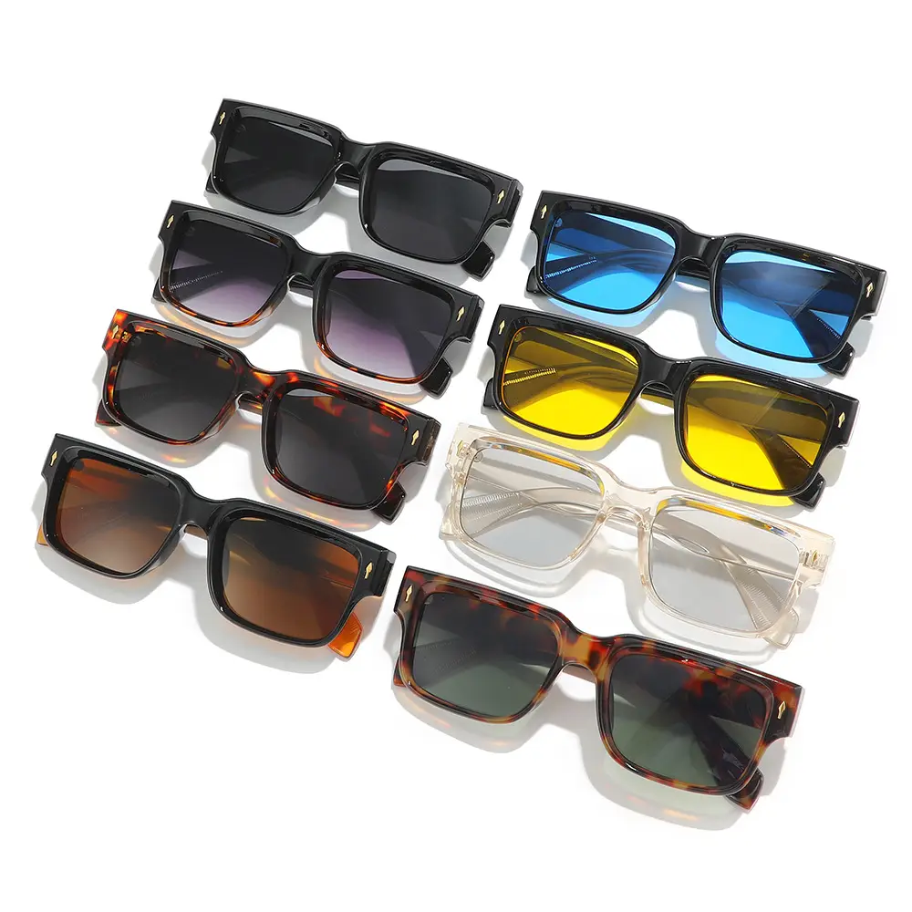 Cross-Border Square Frame Sunglasses Black European American - Image 14
