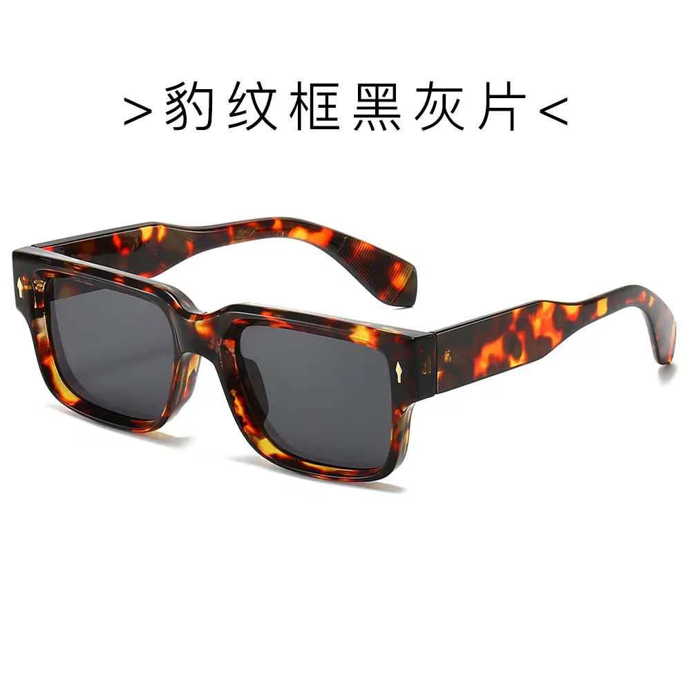 Cross-Border Square Frame Sunglasses Black European American - Image 2