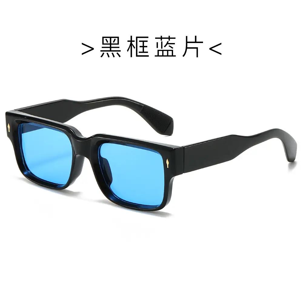 Cross-Border Square Frame Sunglasses Black European American - Image 3