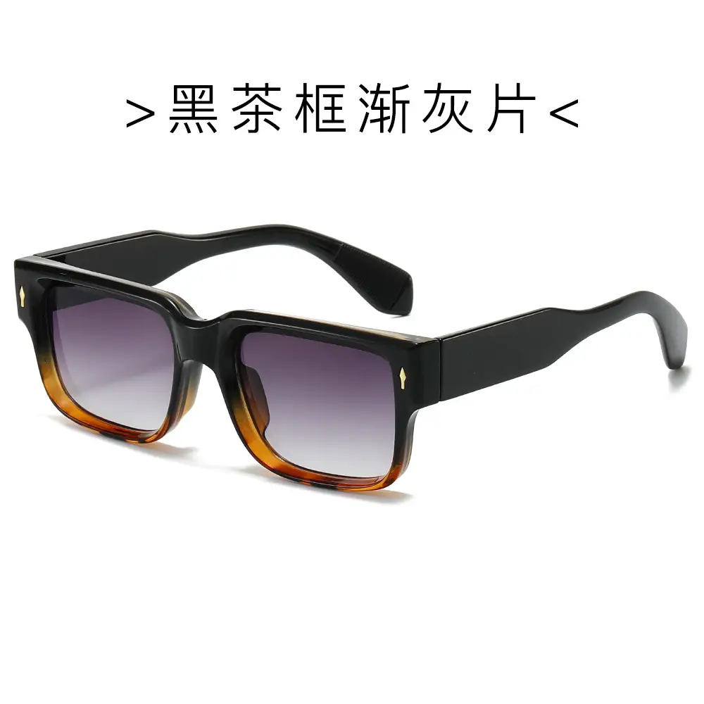 Cross-Border Square Frame Sunglasses Black European American - Image 6