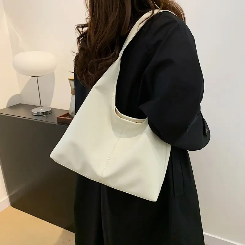 Brown Leather Shoulder Bag & Zipper Pouch Set