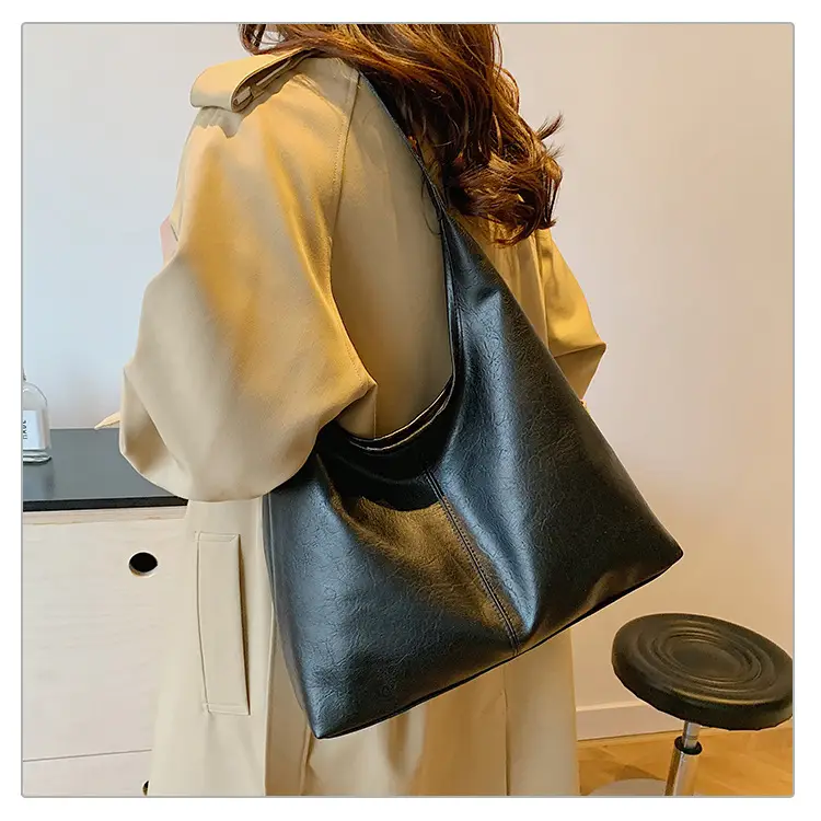 Brown Leather Shoulder Bag & Zipper Pouch Set — feature 20