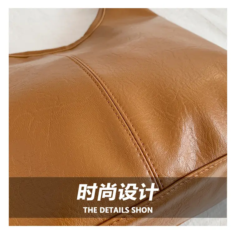Brown Leather Shoulder Bag & Zipper Pouch Set — feature 5