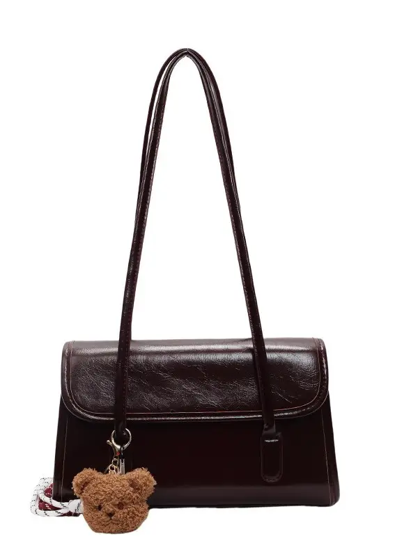 Black Retro Textured Shoulder Bag for Women 2025 - Image 9