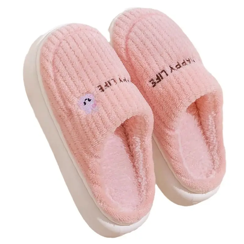 New cotton slippers women's home indoor warm non-slip cotton mop shit feeling thick bottom moon shoes Mao Mao slippers wholesale
