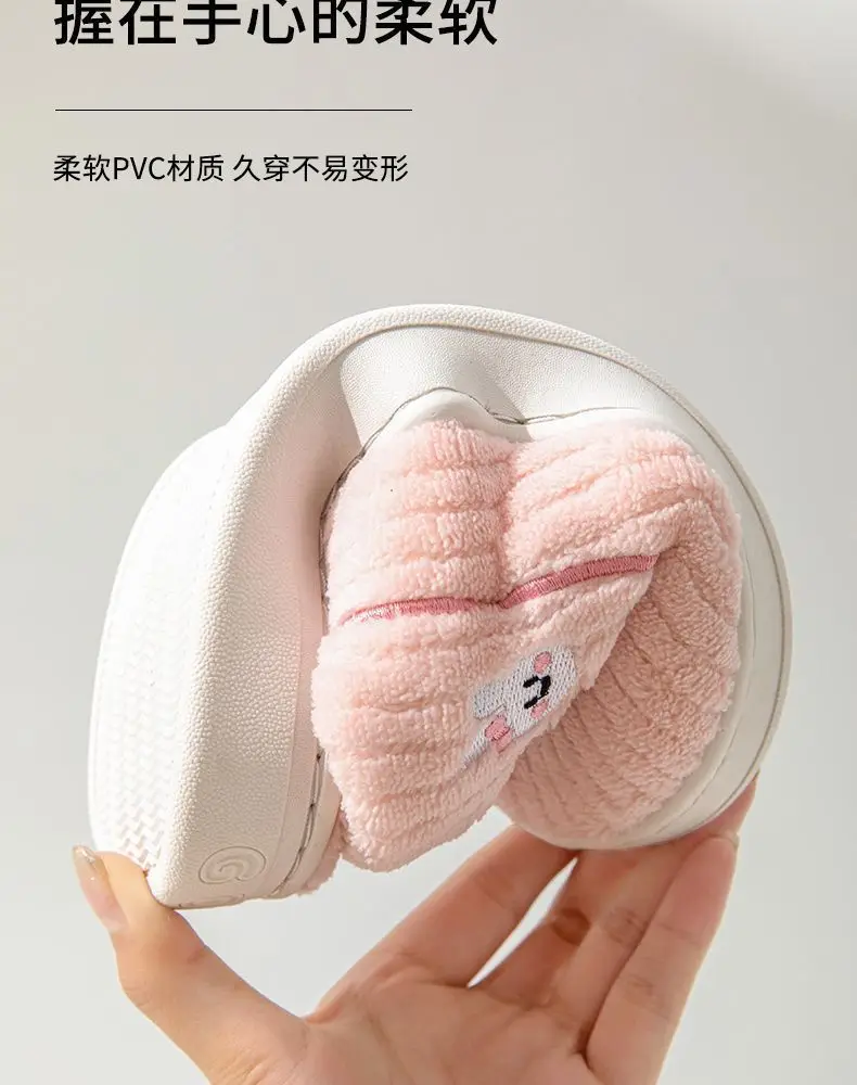 New cotton slippers women's home indoor warm non-slip cotton mop shit feeling thick bottom moon shoes Mao Mao slippers wholesale — feature 7