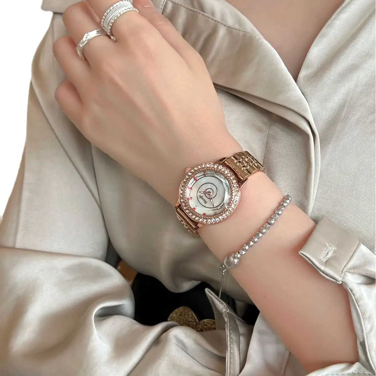 Women's Ferris Wheel Watch Red Leather Quartz Watch Set - Image 7