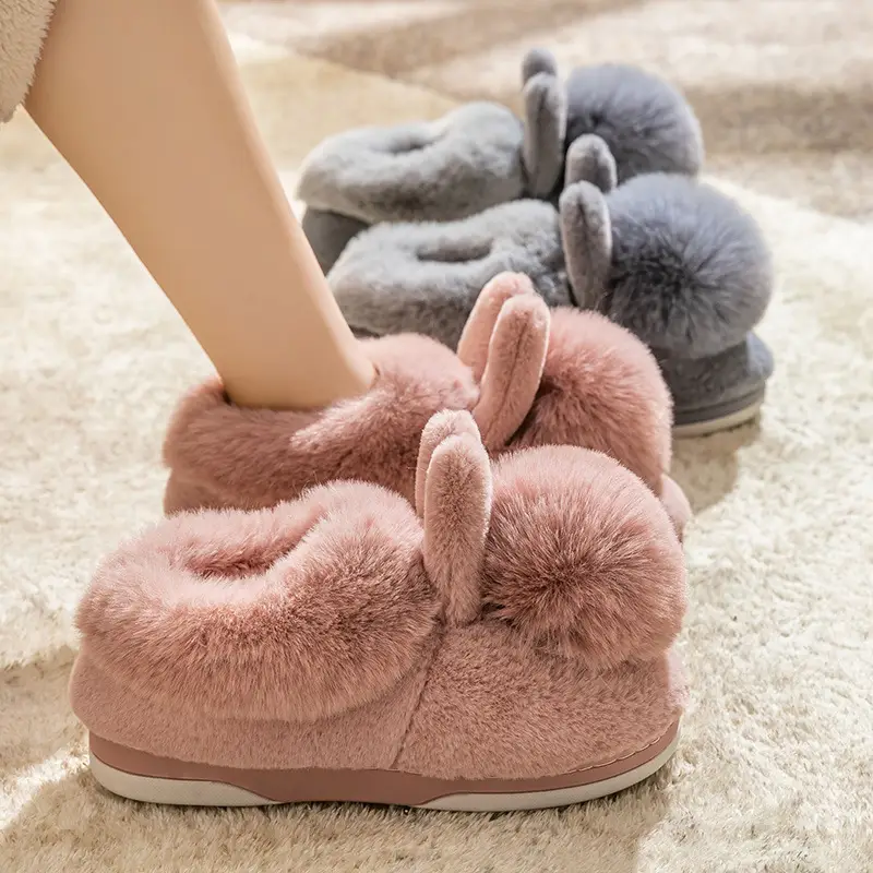 Women Wool Wool Slippers Winter Warm Non-Slip - Image 31