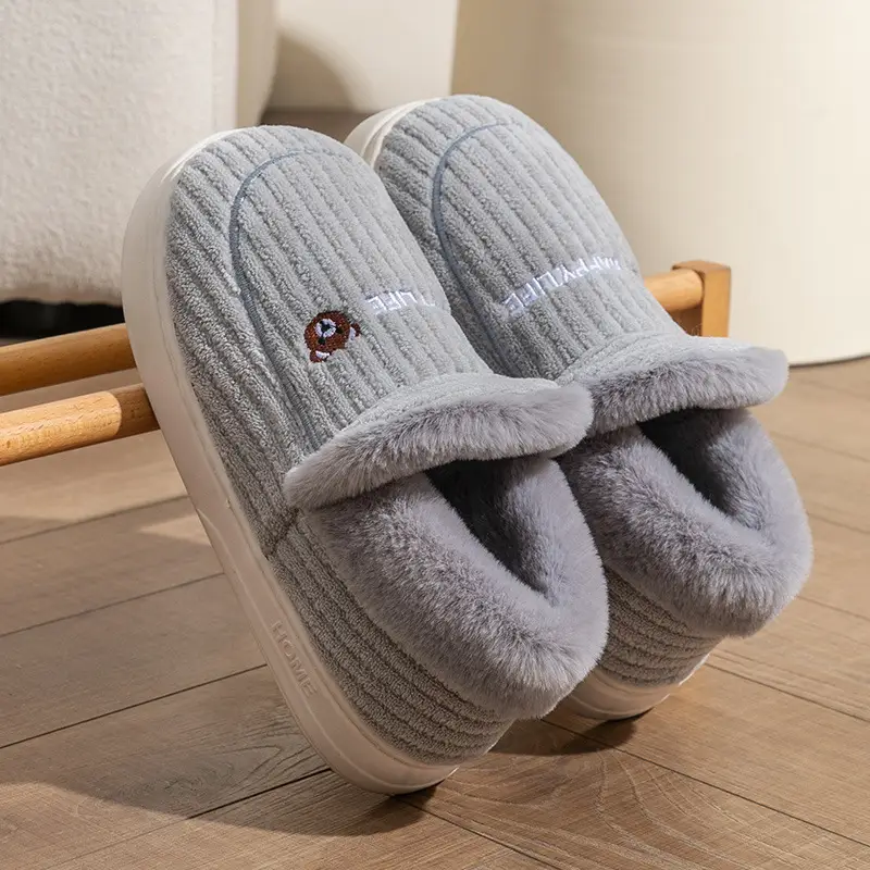 Women Wool Wool Slippers Winter Warm Non-Slip - Image 12