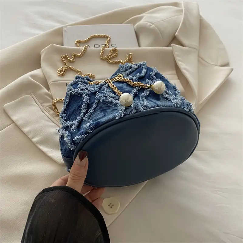 Blue Denim Chain Crossbody Bag for Women 2024 - Image 6