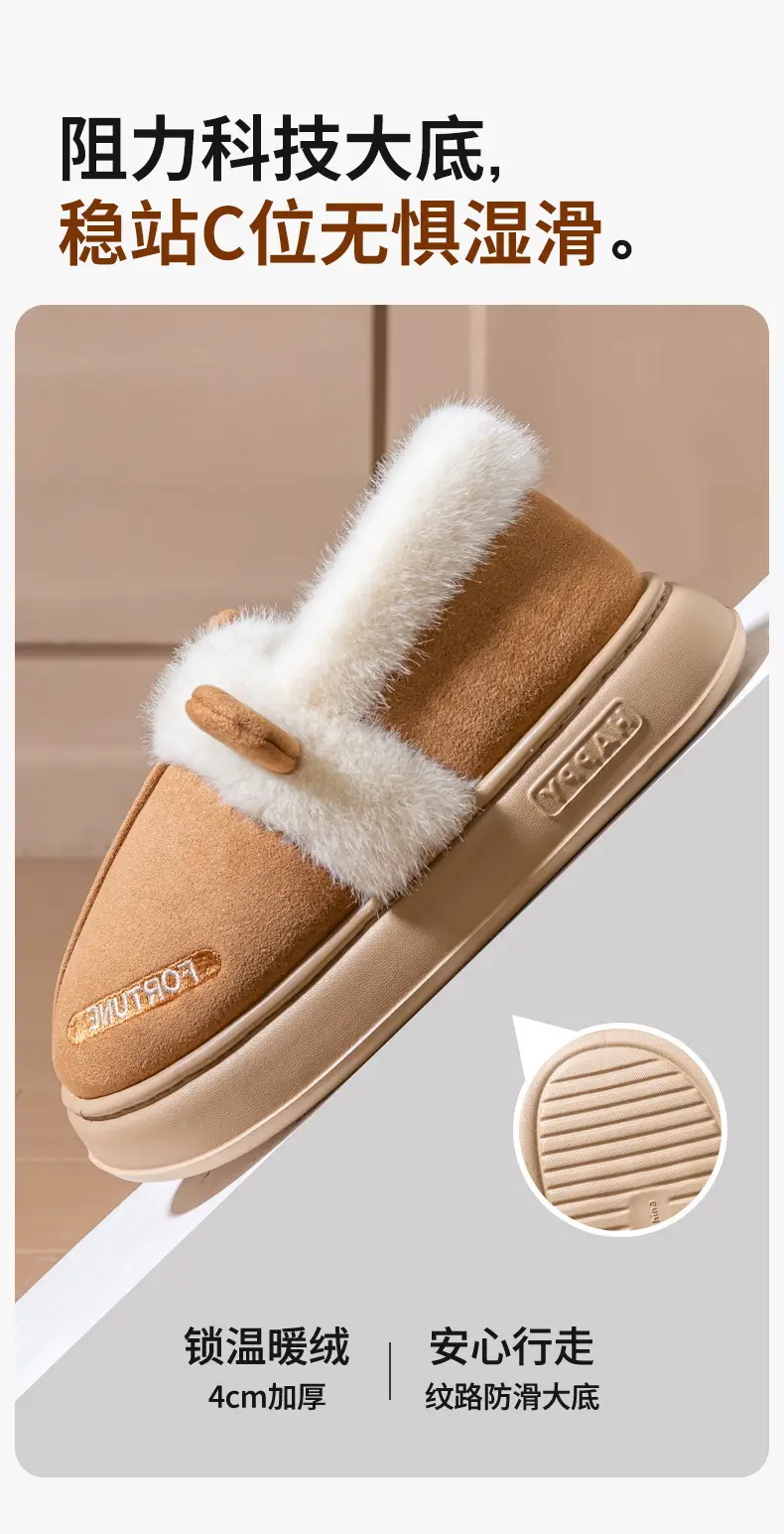 Chao Thick Warm Cotton Slippers Winter Women — feature 7