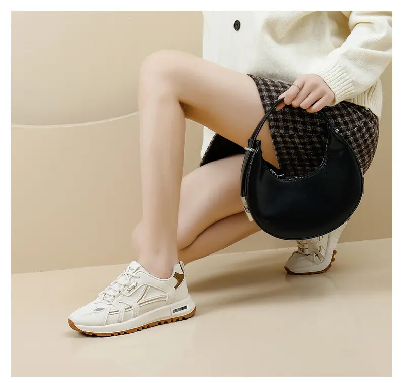 Cross-Border Dropshipping Sports Shoes for Women, Outdoor Morning Exercise Running Shoes, Women's Casual Shoes, White Shoes, Thick-Soled Dad Shoes for Women — feature 30