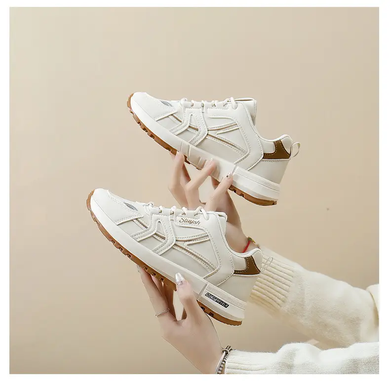Cross-Border Dropshipping Sports Shoes for Women, Outdoor Morning Exercise Running Shoes, Women's Casual Shoes, White Shoes, Thick-Soled Dad Shoes for Women — feature 32