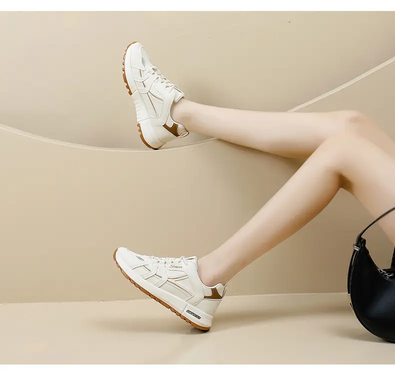 Cross-Border Dropshipping Sports Shoes for Women, Outdoor Morning Exercise Running Shoes, Women's Casual Shoes, White Shoes, Thick-Soled Dad Shoes for Women — feature 34