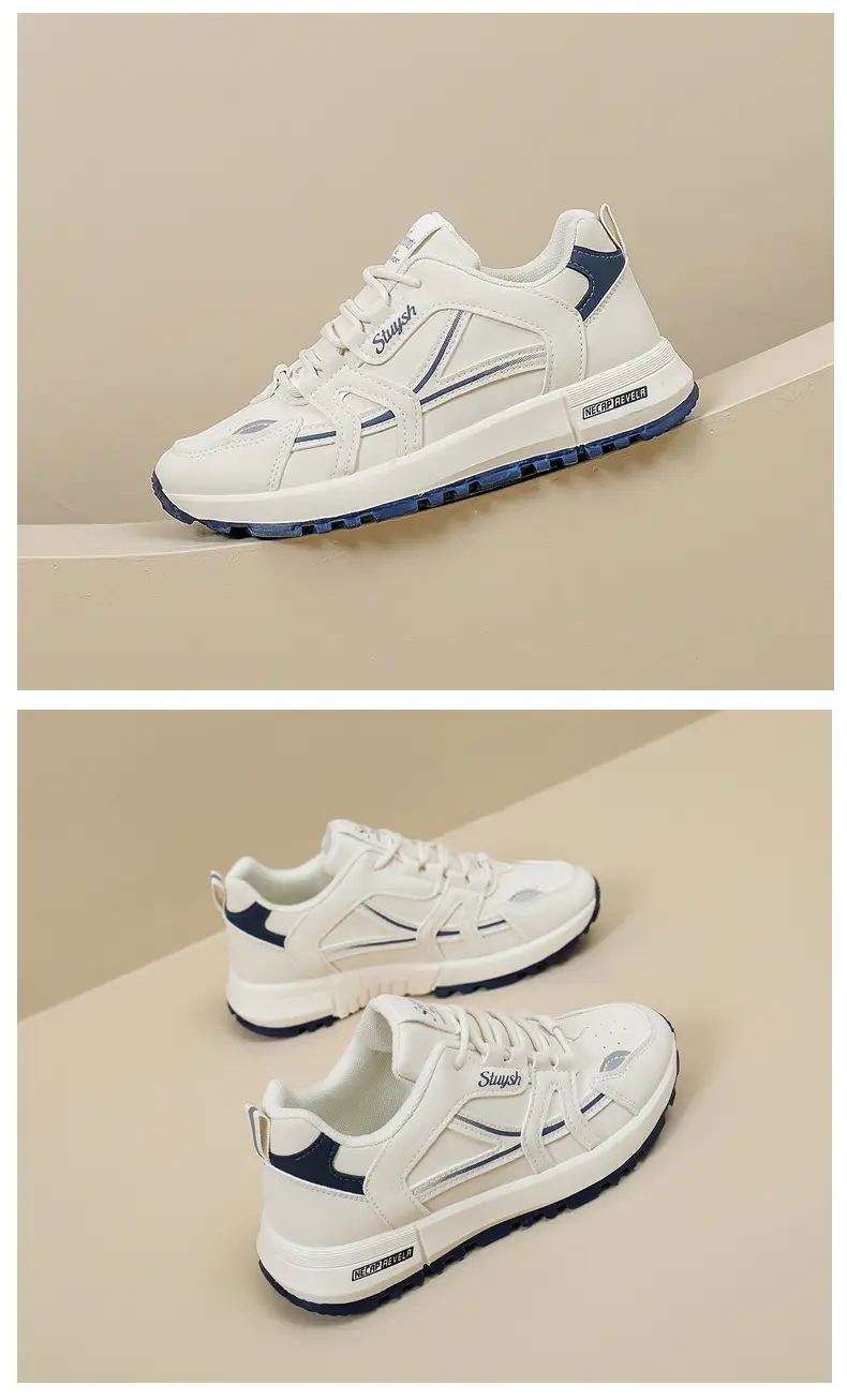 Cross-Border Dropshipping Sports Shoes for Women, Outdoor Morning Exercise Running Shoes, Women's Casual Shoes, White Shoes, Thick-Soled Dad Shoes for Women — feature 36