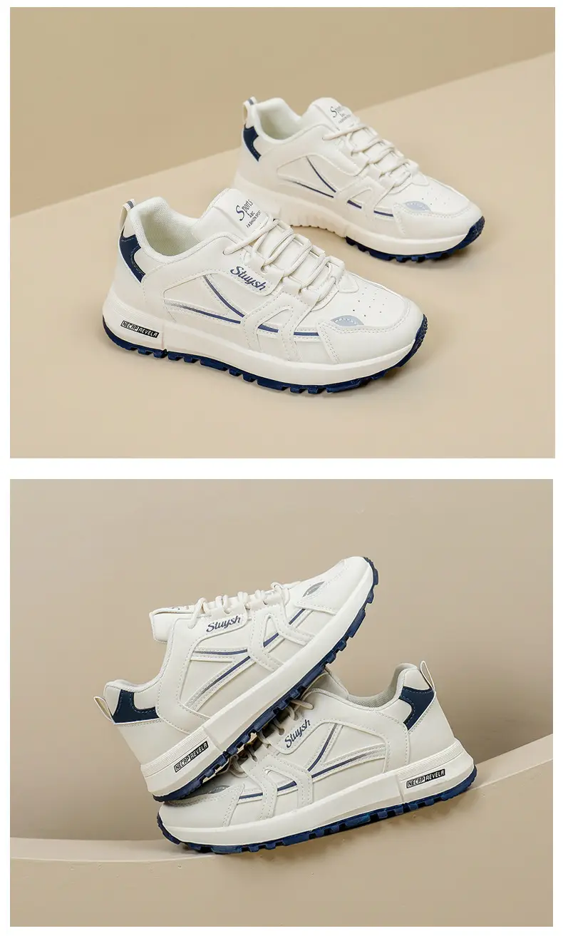 Cross-Border Dropshipping Sports Shoes for Women, Outdoor Morning Exercise Running Shoes, Women's Casual Shoes, White Shoes, Thick-Soled Dad Shoes for Women — feature 37