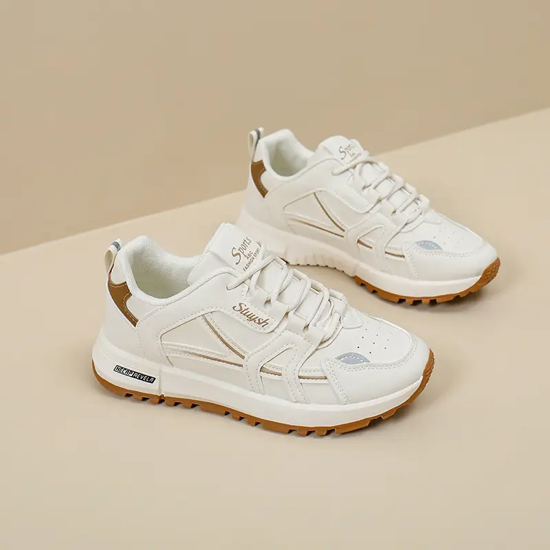 Cross-Border Dropshipping Sports Shoes for Women, Outdoor Morning Exercise Running Shoes, Women's Casual Shoes, White Shoes, Thick-Soled Dad Shoes for Women - Image 2