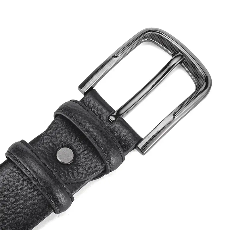 Men's Genuine Leather Belt with Hedge Litchi Pin Buckle — feature 11