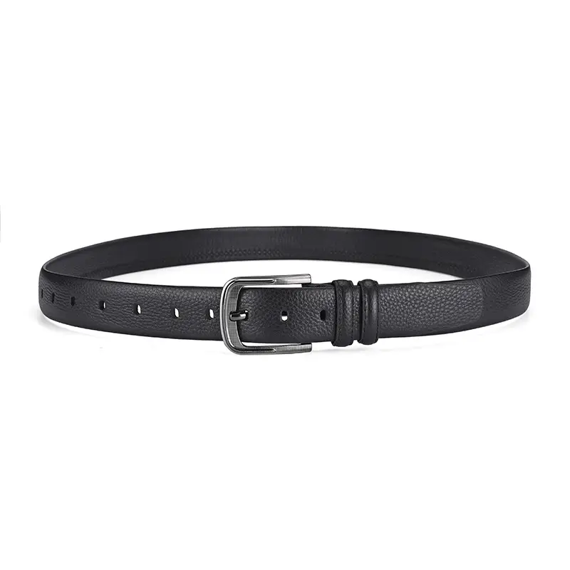 Men's Genuine Leather Belt with Hedge Litchi Pin Buckle — feature 7