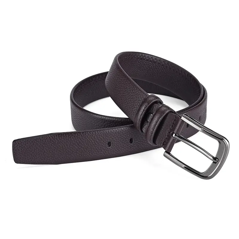 Men's Genuine Leather Belt with Hedge Litchi Pin Buckle — feature 9