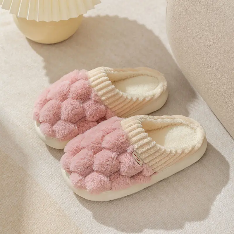 Cixi Cotton Slippers Women's Autumn and Winter Couple's Indoor Moon Shoes Non-slip Warm Plush Home Cotton Slippers - Image 5