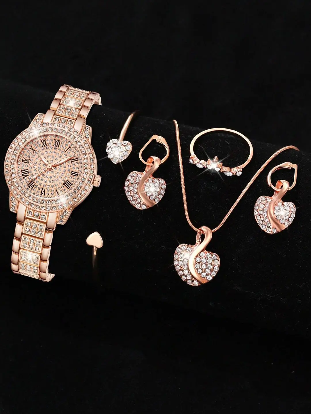 Che Tone Explosive Women's Watch Cornucopia Fashion Casual Roman Quartz suit Full Diamond Bracelet Fashion Watch