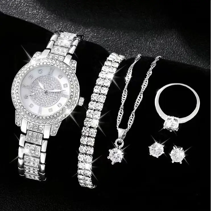 Che Tone Explosive Women's Watch Cornucopia Fashion Casual Roman Quartz suit Full Diamond Bracelet Fashion Watch