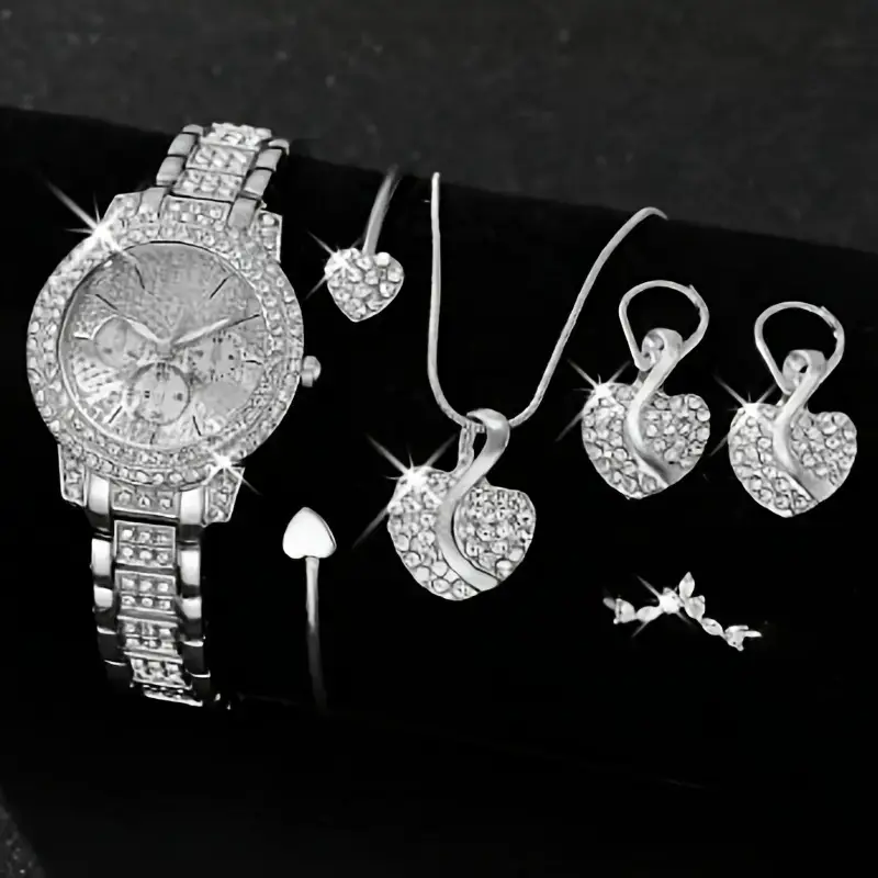 Che Tone Explosive Women's Watch Cornucopia Fashion Casual Roman Quartz suit Full Diamond Bracelet Fashion Watch
