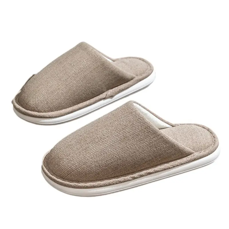 plus size cotton slippers men's autumn and winter indoor home wide foot fat large elderly non-slip soft bottom cloth slippers for men