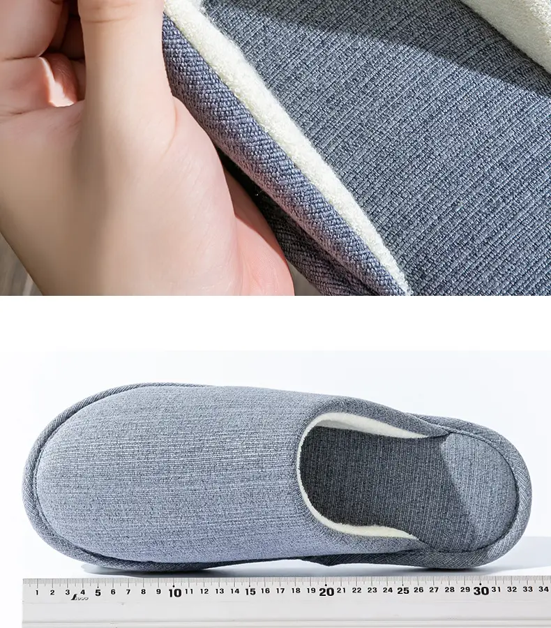 plus size cotton slippers men's autumn and winter indoor home wide foot fat large elderly non-slip soft bottom cloth slippers for men — feature 13