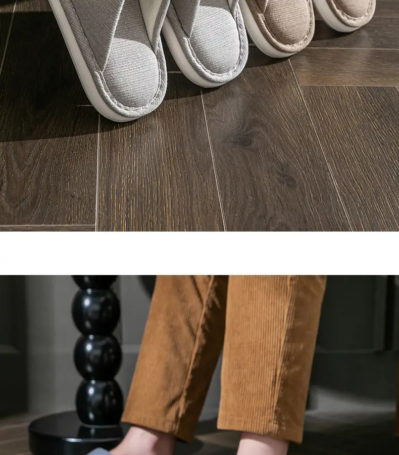 plus size cotton slippers men's autumn and winter indoor home wide foot fat large elderly non-slip soft bottom cloth slippers for men — feature 24