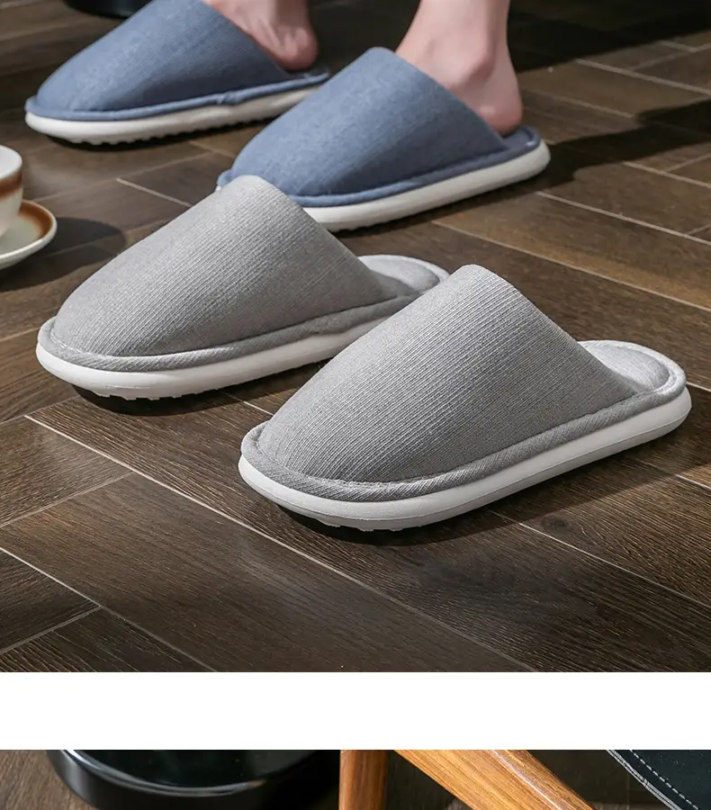 plus size cotton slippers men's autumn and winter indoor home wide foot fat large elderly non-slip soft bottom cloth slippers for men — feature 25