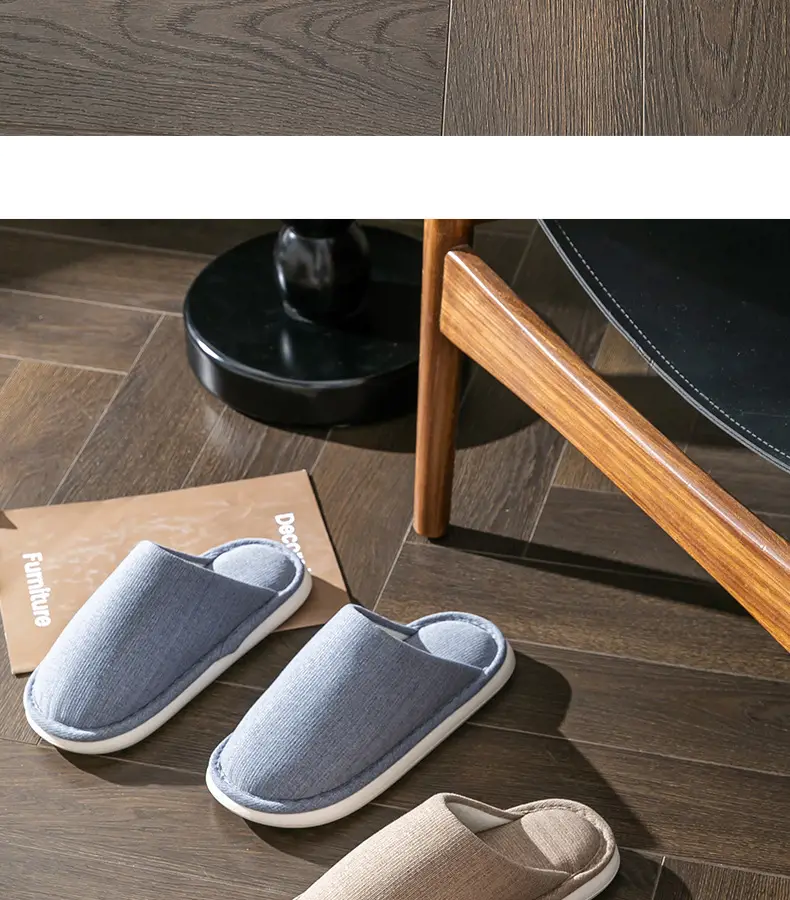 plus size cotton slippers men's autumn and winter indoor home wide foot fat large elderly non-slip soft bottom cloth slippers for men — feature 27