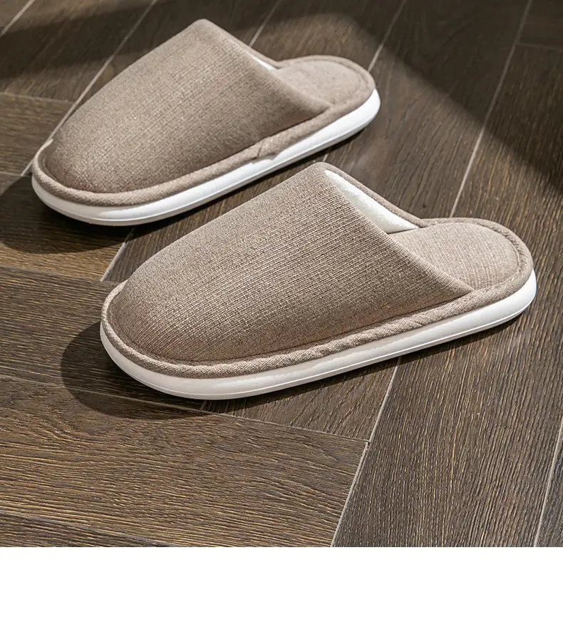 plus size cotton slippers men's autumn and winter indoor home wide foot fat large elderly non-slip soft bottom cloth slippers for men — feature 3