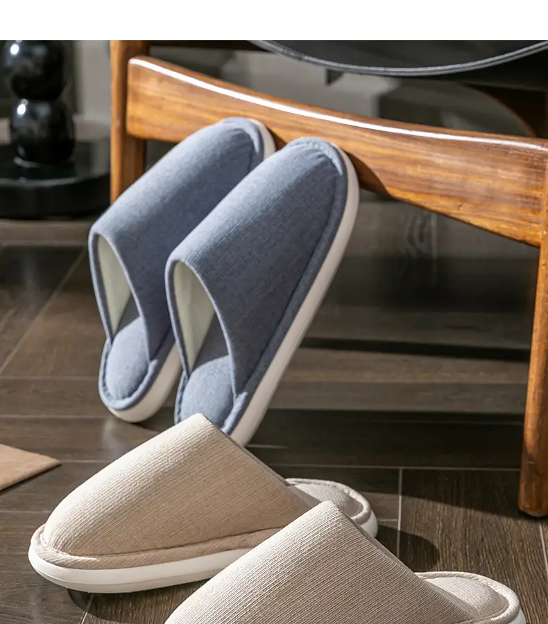 plus size cotton slippers men's autumn and winter indoor home wide foot fat large elderly non-slip soft bottom cloth slippers for men — feature 4