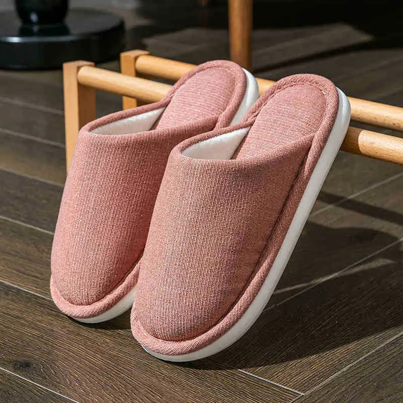 plus size cotton slippers men's autumn and winter indoor home wide foot fat large elderly non-slip soft bottom cloth slippers for men