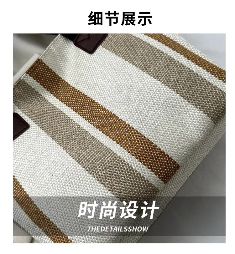Women Striped Canvas Commuter Bag 2024 New — feature 18