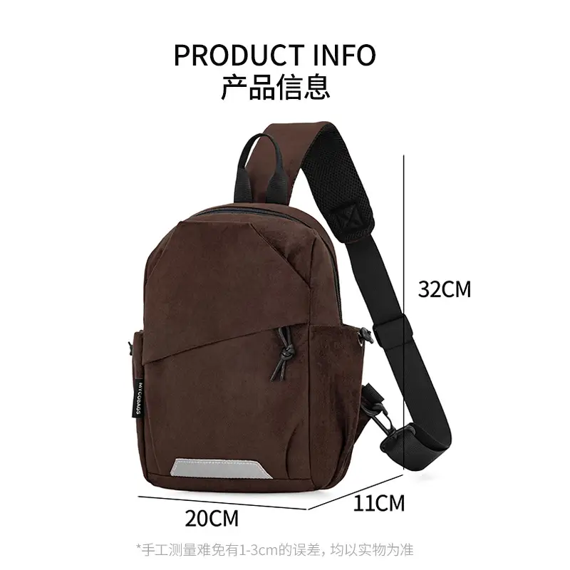 Women's Chest Bag Brown Crossbody Shoulder Bag Winter Autumn - Image 3