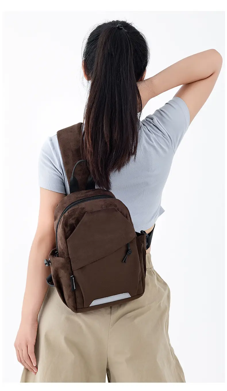 Women's Chest Bag Brown Crossbody Shoulder Bag Winter Autumn — feature 14
