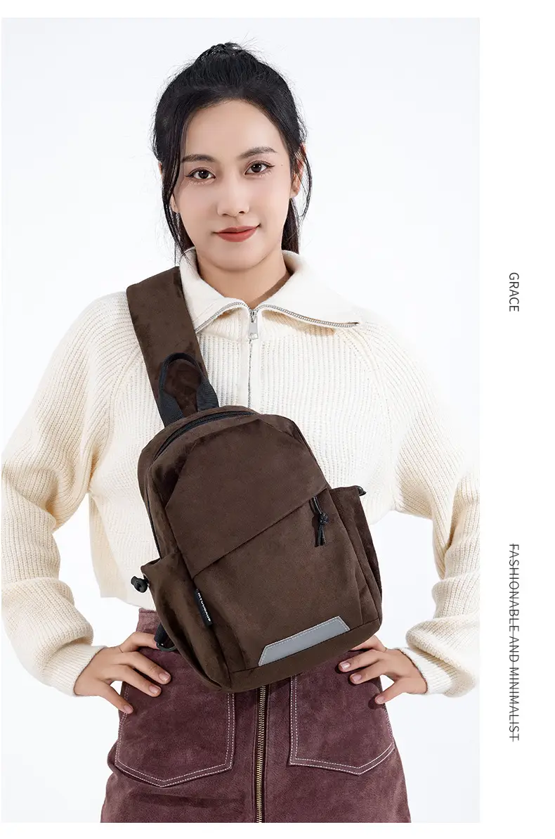 Women's Chest Bag Brown Crossbody Shoulder Bag Winter Autumn — feature 17