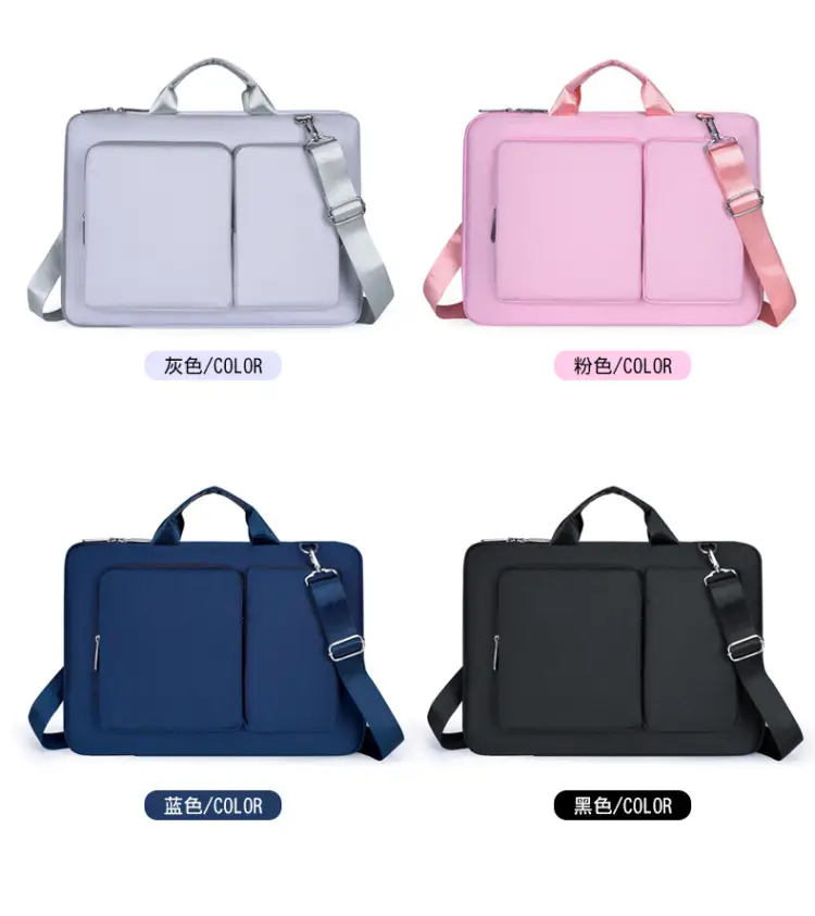 Pink Multi-Compartment Laptop Shoulder Bag — feature 2