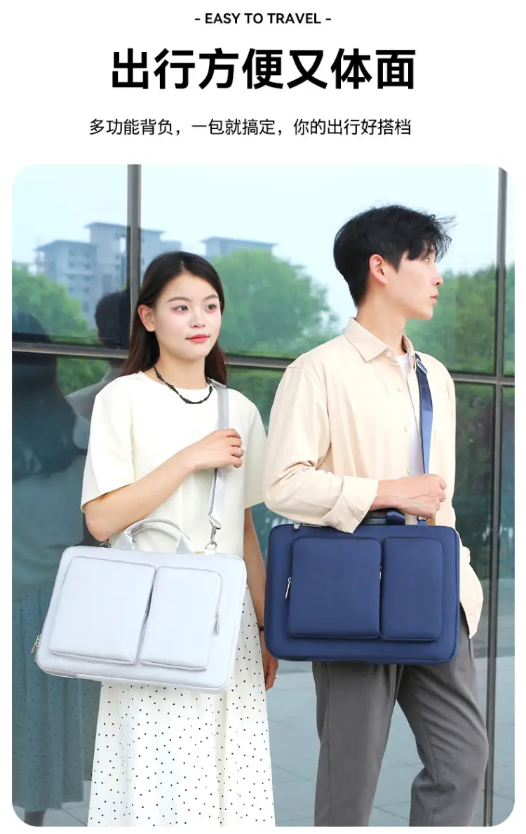 Pink Multi-Compartment Laptop Shoulder Bag — feature 8