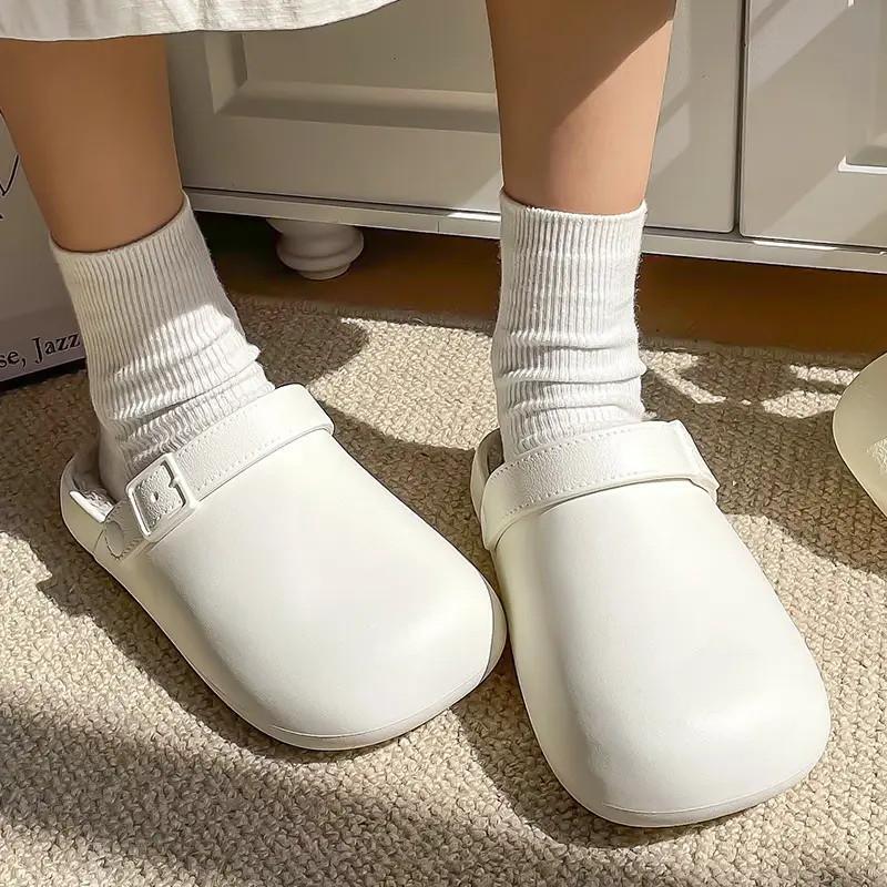 Birkenstock Cotton Slippers for Women, Autumn and Winter 2026 New Model, Thick-Soled, Waterproof, Warm, Fleece-Lined, Non-Slip, Indoor Home Maternity Shoes - Image 5