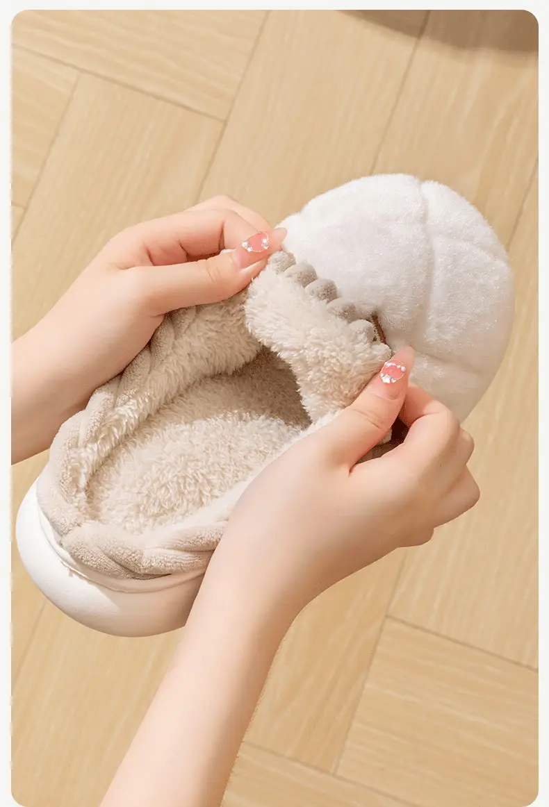 Cotton slippers men's winter new indoor home non-slip thick bottom fleece-lined thickened warm cotton shoes for lovers women wholesale — feature 6