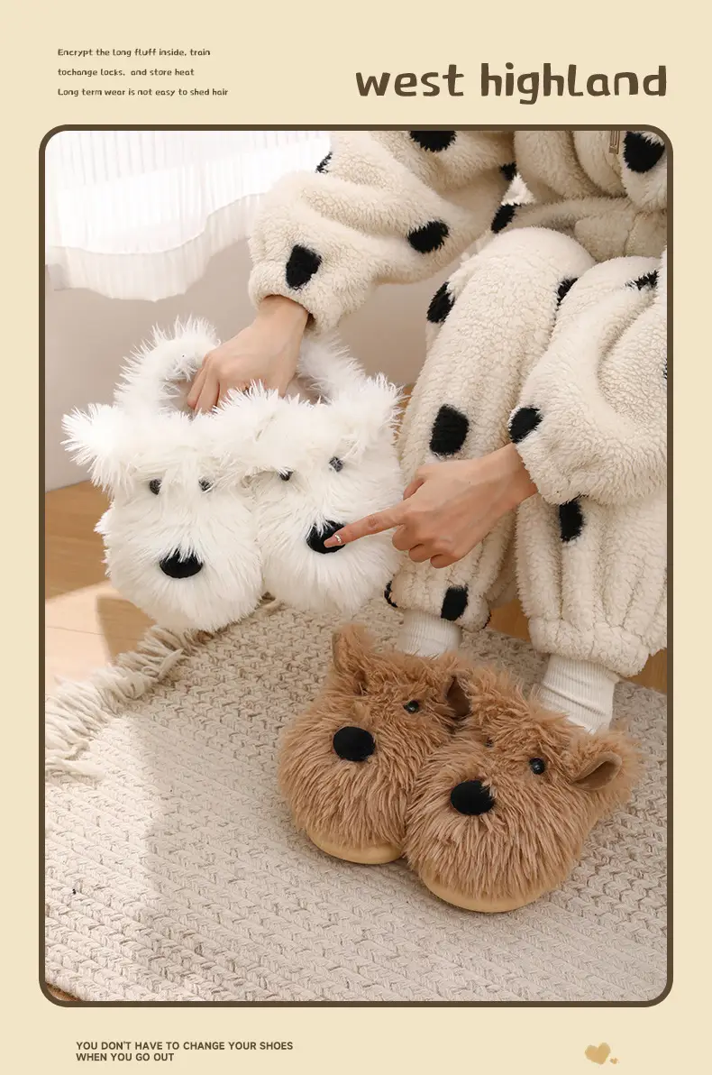 Nanbo Wan Cute Cartoon Scrub Puppy Cotton Slippers Women's Autumn and Winter Indoor Home Student Dormitory Maomao Slippers — feature 11