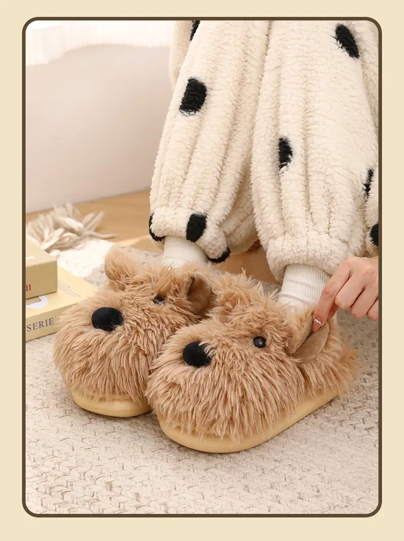 Nanbo Wan Cute Cartoon Scrub Puppy Cotton Slippers Women's Autumn and Winter Indoor Home Student Dormitory Maomao Slippers — feature 12