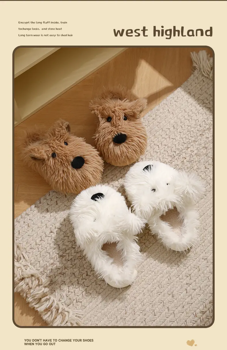 Nanbo Wan Cute Cartoon Scrub Puppy Cotton Slippers Women's Autumn and Winter Indoor Home Student Dormitory Maomao Slippers — feature 9