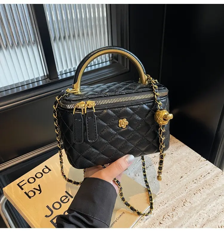 Quilted Chain Handbag Maroon Women Shoulder Bag — feature 40